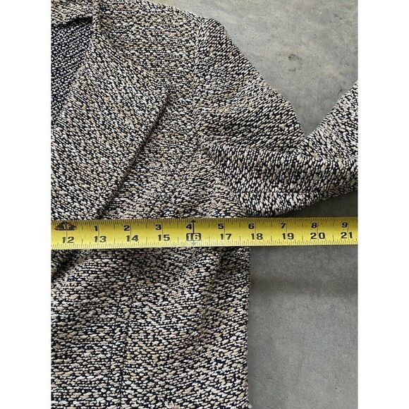 St. John Blazer Jacket Tweed Wool Blend Size 8 Navy Blue White Beige St - Picture 6 of 11